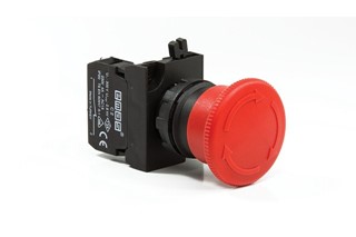 CP Serisi Plastik 1NC Acil Stop 40 mm Çevirmeli Kırmızı 22 mm Buton